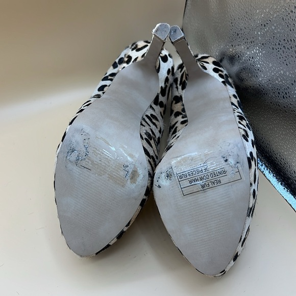 Steve Madden DejaVu Leopard Pony Hair Platform Heels Size 9.5 - Picture 6 of 7